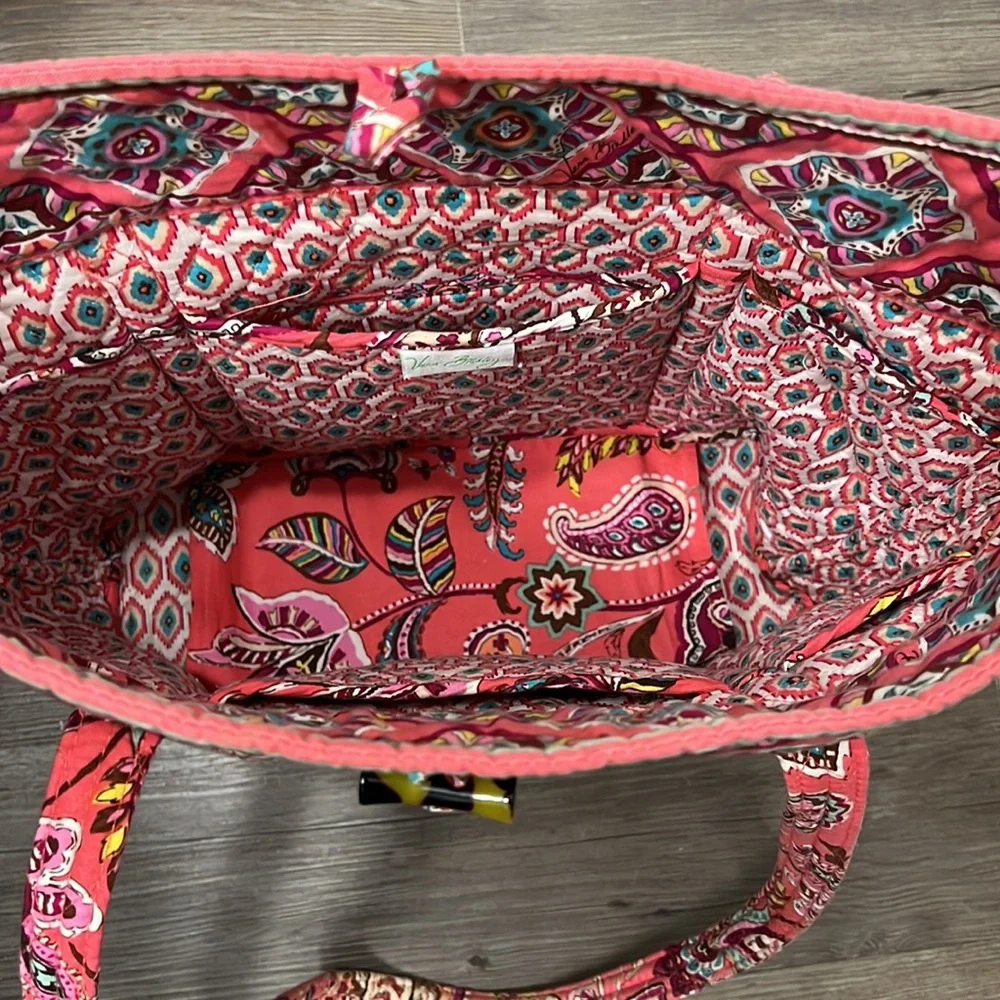 Vera Bradley Retired Color - Call Me Coral Large Tote - Picture 8 of 12